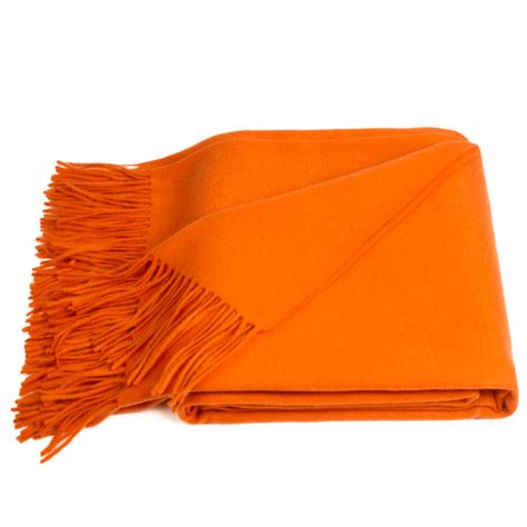 hermes orange cashmere throw|Hermes orange throw blanket.